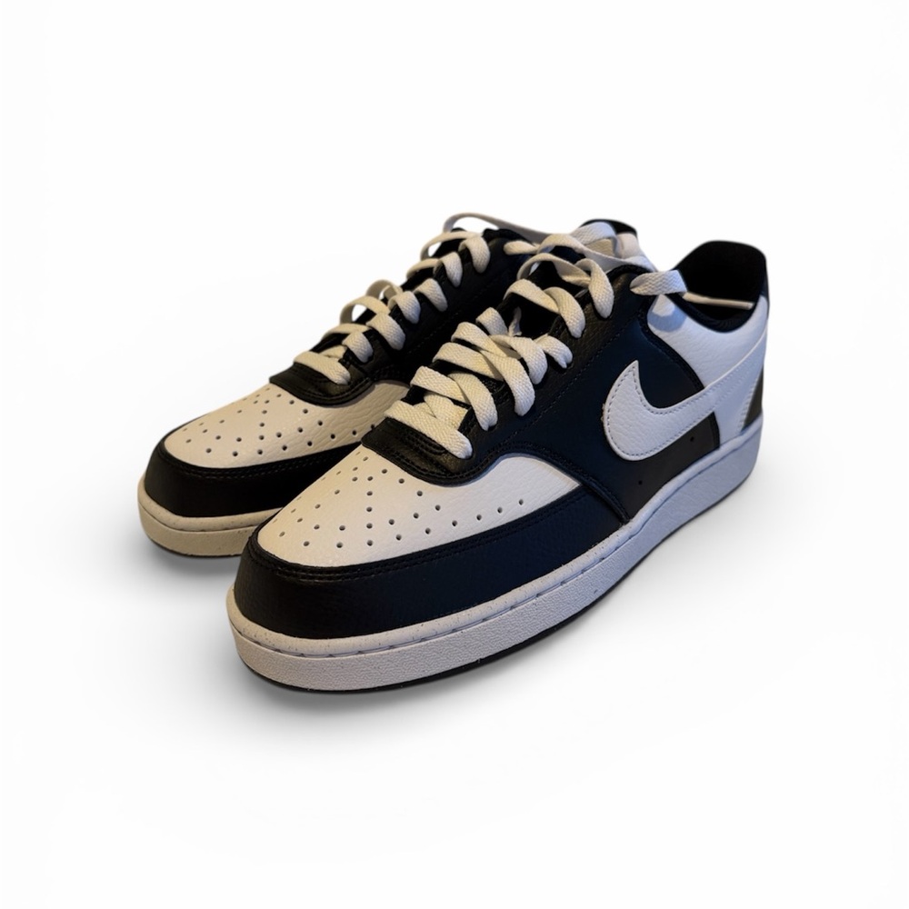Nike Men's Black and White Court Vision Low-Top Sneakers